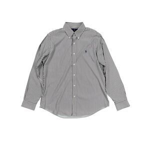 Polo Ralph Lauren Large L Classic Fit Performance Maroon White Striped Shirt